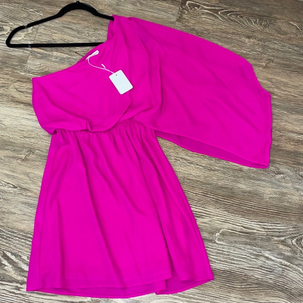 Bright Pink one Shoulder Dress🌸